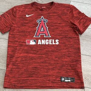 MLB Los Angeles Angels Anaheim Nike Dri Fit Team Issued Shirt Athletic Workout